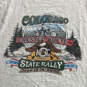 Vintage Harley Davidson Colorado Crested Butte State Rally T-Shirt 4X June 2000